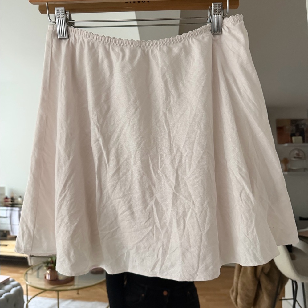 Reformation white linen mini skirt Medium